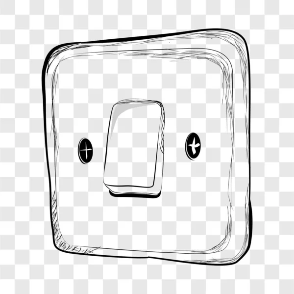 Simples Vector Doodle Hand Draw Sketch Electricity Switch Efeito Transparente —  Vetores de Stock