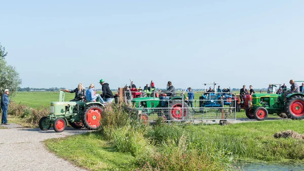 Katwoude Países Bajos 2018 Los Primeros Participantes Con Sus Tractores — Foto de Stock