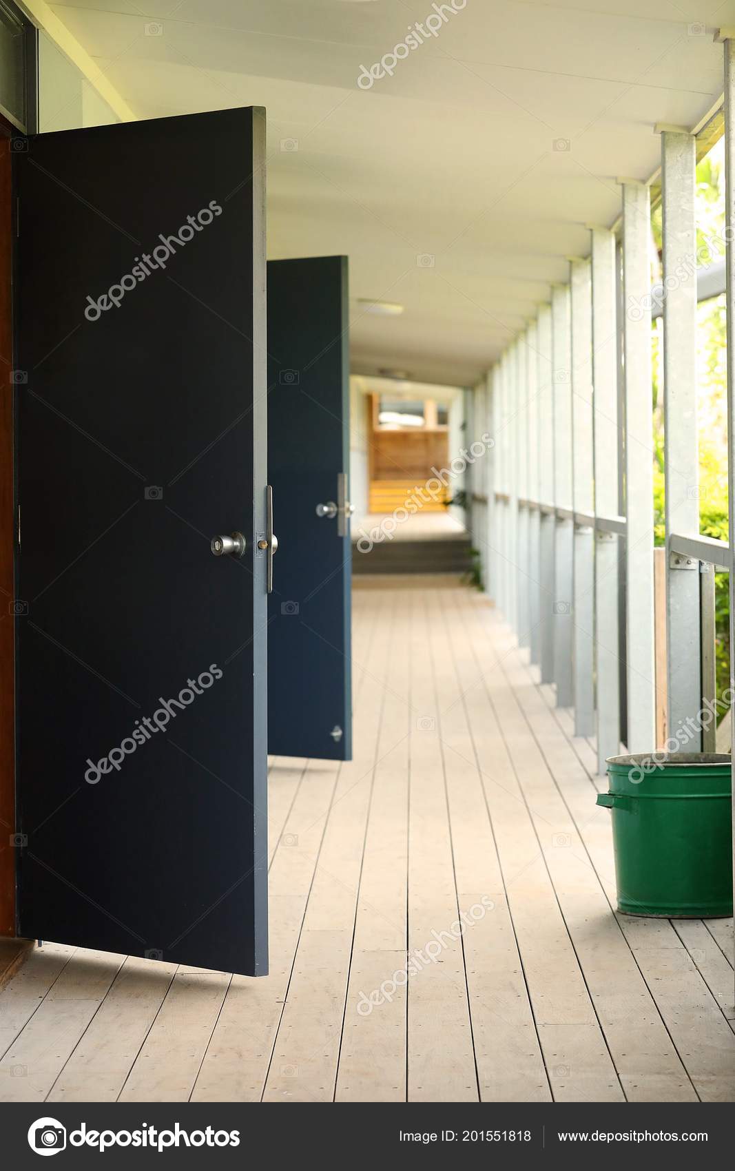 Portrait Shot Outdoor School Hallway Multiple Doors Opened Open Strong Stock Photo C Lincolnbeddoe 201551818