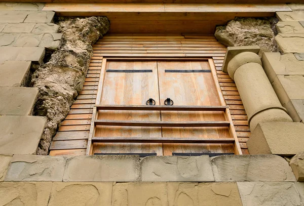 Fragmento de fachada iglesia principal Jvari. Mtskheta, Georgia —  Fotos de Stock