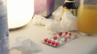 Soğuk algınlığı ve grip için burun üfleme ateş hasta insanlarla