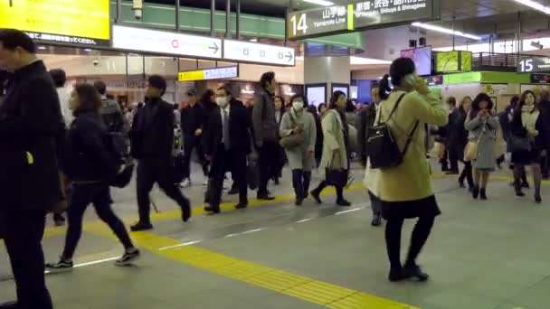 Tokyo Japan Maart 2018 Shinjuku Trein Spoorwegstation Tokio Japan Azië — Stockvideo