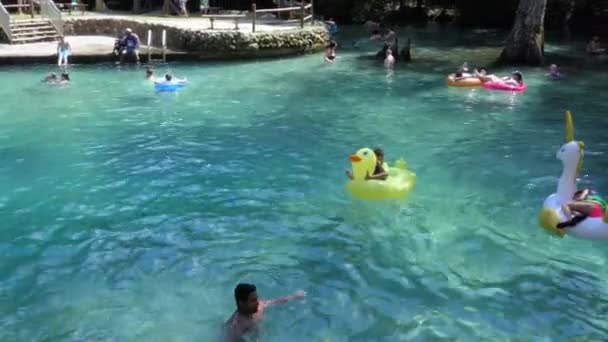 Ponce Leon Springs State Park Φλόριντα Ηπα Ιουλίου 2018 Άνθρωποι — Αρχείο Βίντεο