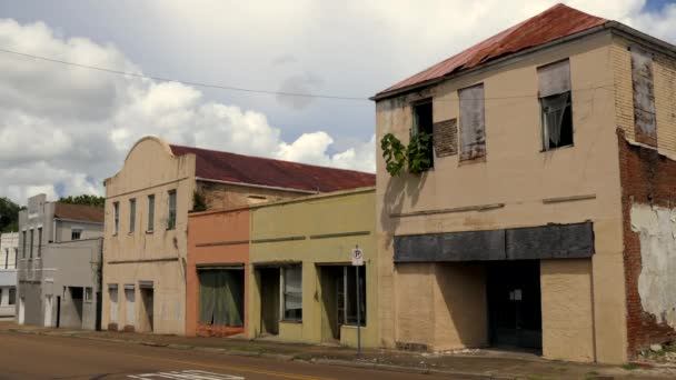 Natchez Mississippi Usa July 2018 Old Abandoned Buildings Downtown Natchez — Stock Video