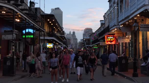 New Orleans Louisiana Abd Temmuz 2018 Bourbon Street Fransız Mahallesi — Stok video