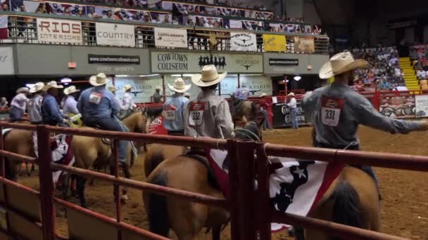 Fort Worth Texas Eua Julho 2018 Grupo Cowboys Americanos Rodeio — Vídeo de Stock