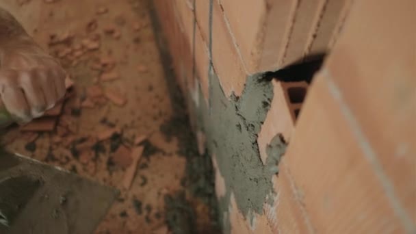 Les Gens Qui Travaillent Sur Chantier Homme Caucasien Occupé Travail — Video