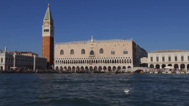 Widok Riva Degli Schiavoni Wenecji Miasta Starego Budynku Pomnik Kanał — Wideo stockowe