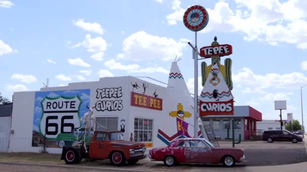 Tucumcari New Mexico Usa Juli 2018 Souvenir Shop För Turister — Stockvideo