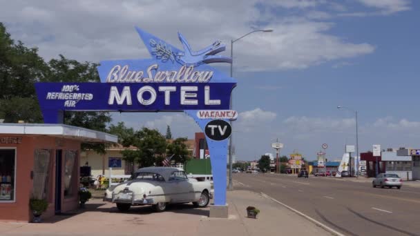 Tucumcari New Mexico Usa July 2018 Blue Swallow Motel Tucumcari — Stock Video