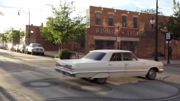 Winslow Arizona Abd Temmuz 2018 Köşe Park Içinde Winslow Arizona — Stok video