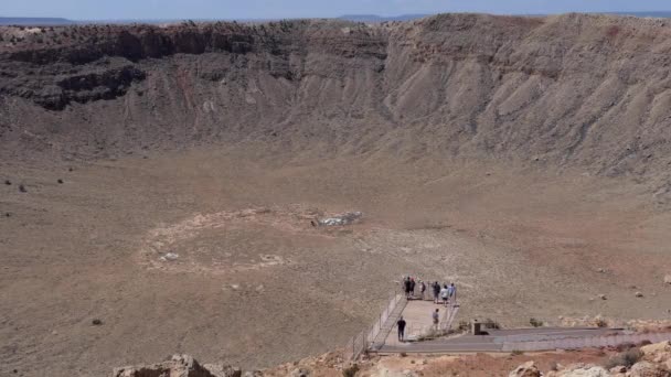 Meteor Krateri Arizona Abd Temmuz 2018 Insanlar Meteor Krateri Ziyaret — Stok video