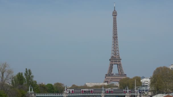 Torre Eiffel Tour Eiffel París Francia Europa Famoso Monumento Francés — Vídeo de stock