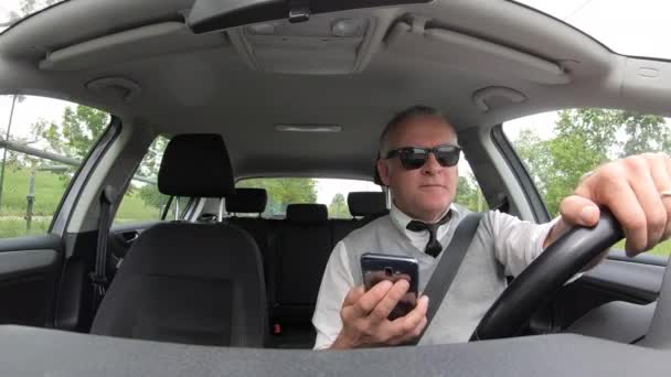 Les Gens Les Voyages Les Technologies Communication Homme Avec Chauffeur — Video