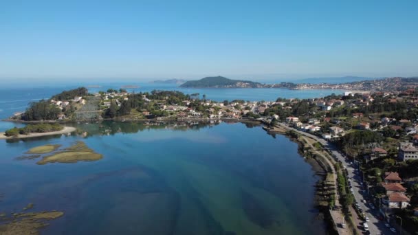 Veduta aerea della costa di Nigran in Spagna — Video Stock