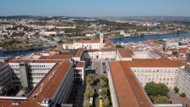 Portekiz'deki Coimbra Üniversitesi Havadan Görünümü