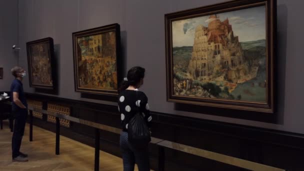 Vienna Oostenrijk Juli 2020 Schilderijen Van Pieter Bruegel Ook Brueghel — Stockvideo