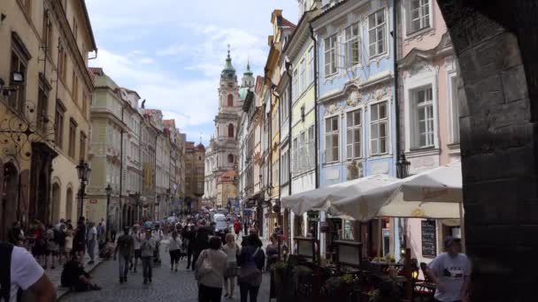 Prague República Checa Julho 2020 Vista Urbana Rua Mostecka Praga — Vídeo de Stock
