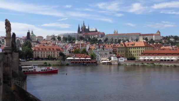 Praga República Checa Julio 2020 Vista Del Castillo Praga Desde — Vídeo de stock