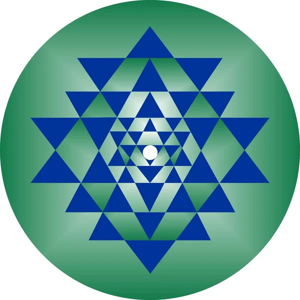 神聖な幾何学 スリヤントラ ヘキサグラムパターン ベクトルイラストレーション — ストックベクタ