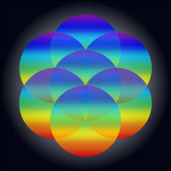 Sacred Geometry - Seed of life, Rainbow pattern - Vector Illustration