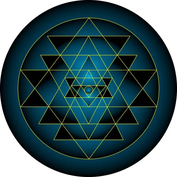 神聖な幾何学 スリヤントラ ヘキサグラムパターン ベクトルイラストレーション — ストックベクタ