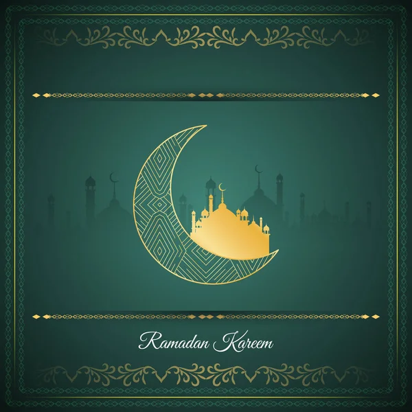 Résumé Ramadan Kareem Contexte Salutation Islamique — Image vectorielle