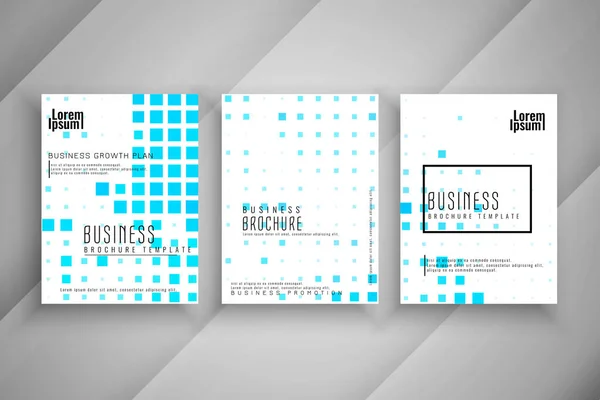 Abstract Mosaic Pattern Business Brochure Template Set — Stock Vector