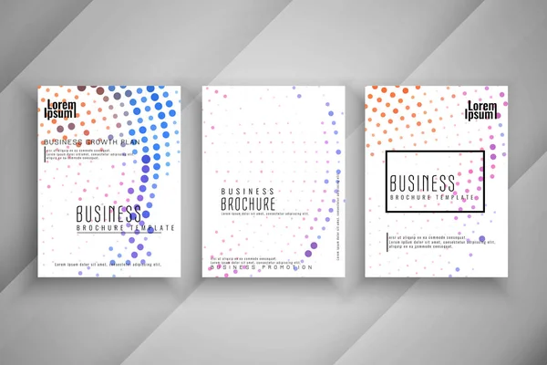Abstract Kleurrijk Halftone Business Brochure Set — Stockvector