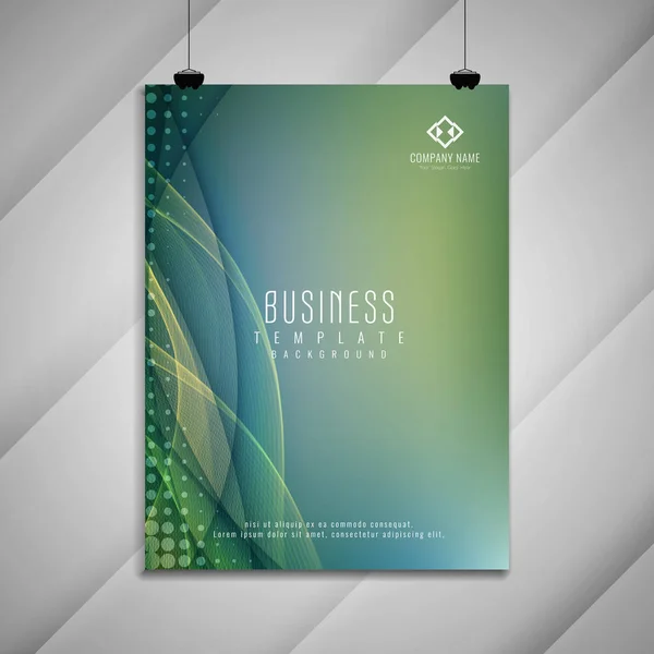 Abstract Elegant Wavy Business Brochure Design Template — Stock Vector