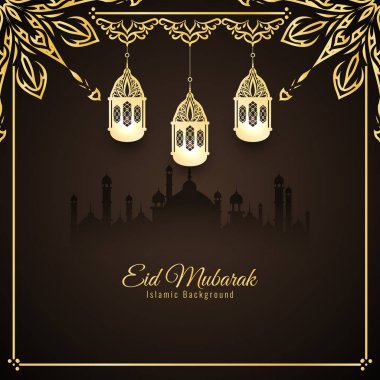 Soyut Eid Mubarak şık arka plan tasarım