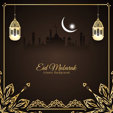 Soyut Eid Mubarak İslam arka plan tasarım
