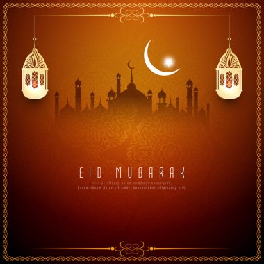 Soyut Eid Mubarak İslam arka plan tasarım