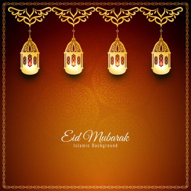 Soyut Eid Mubarak şık arka plan tasarım