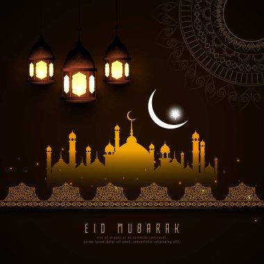 Zarif Eid Mubarak dekoratif arka plan