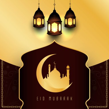 Zarif Eid Mubarak dekoratif arka plan