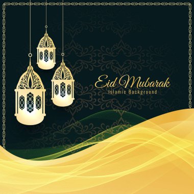 Zarif Eid Mubarak dekoratif arka plan