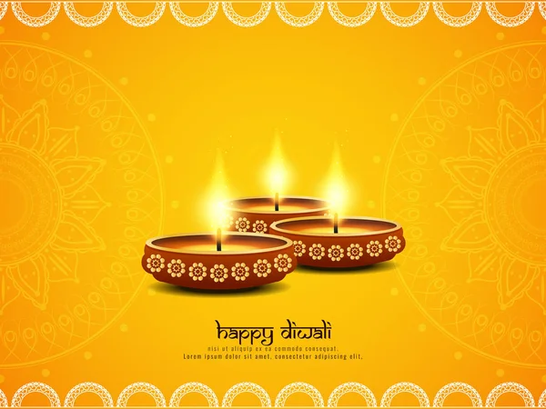 Abstracte Gelukkige Diwali Achtergrond — Stockvector