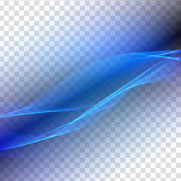 Abstrakte Blaue Welle Transparenter Hintergrund — Stockvektor