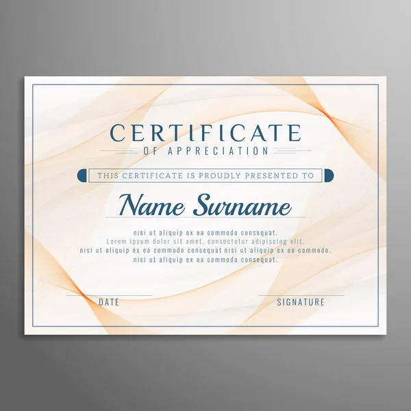 Résumé Fond Certificat Ondulé — Image vectorielle