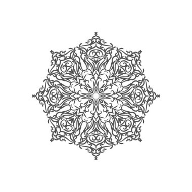 Beyaz arkaplanda soyut güzel mandala tasarımı