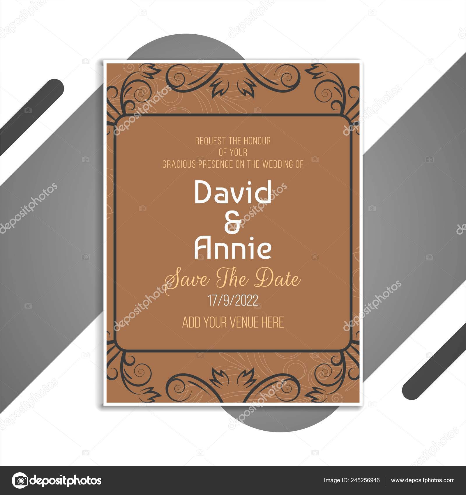 Beautiful Wedding Invitation Card Template Stock Vector C Creativehat 245256946