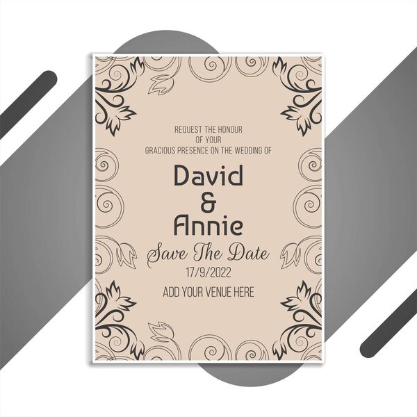 Abstract wedding Invitation beautiful card design