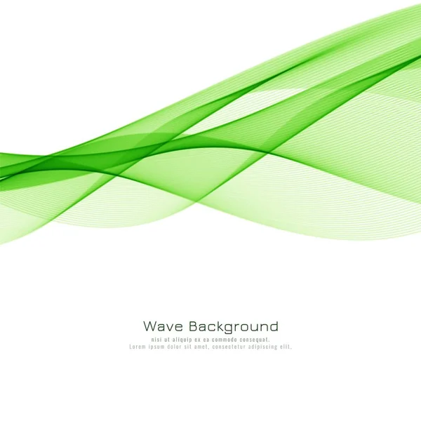 时尚的绿色波浪背景 — 图库矢量图片