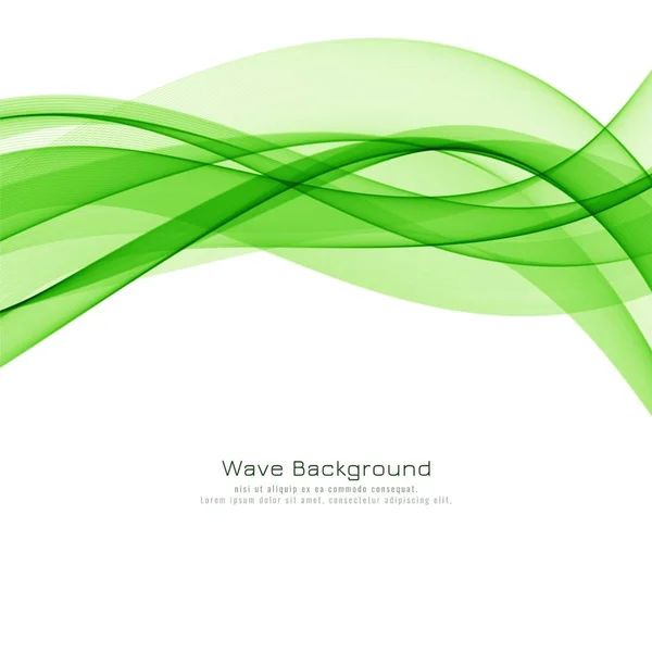 Abstrakte Grüne Welle Eleganten Hintergrund — Stockvektor