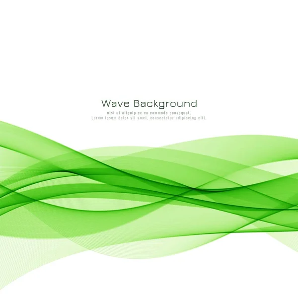 Abstrakte Grüne Welle Eleganten Hintergrund — Stockvektor