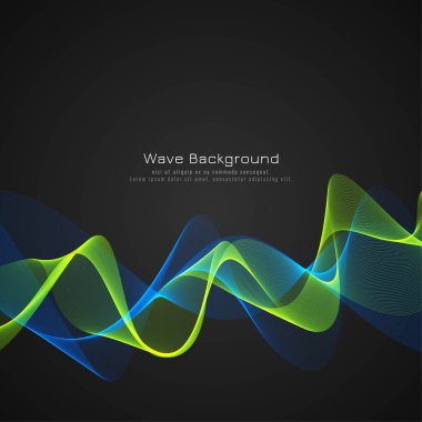 Şık parlak dalga koyu arka plan