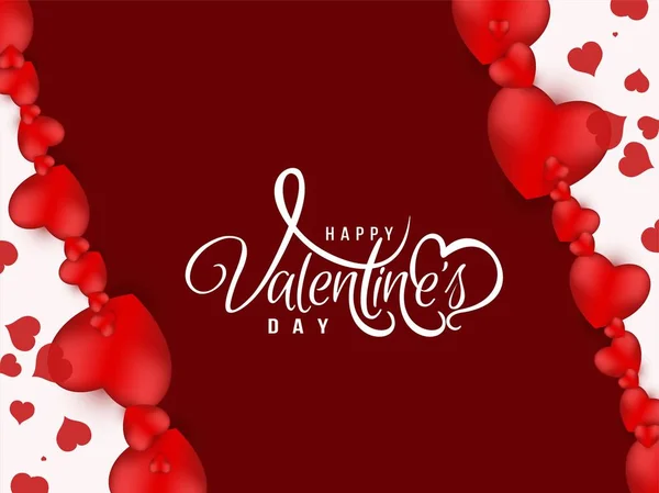 Feliz Día San Valentín Saludo Fondo Diseño — Vector de stock