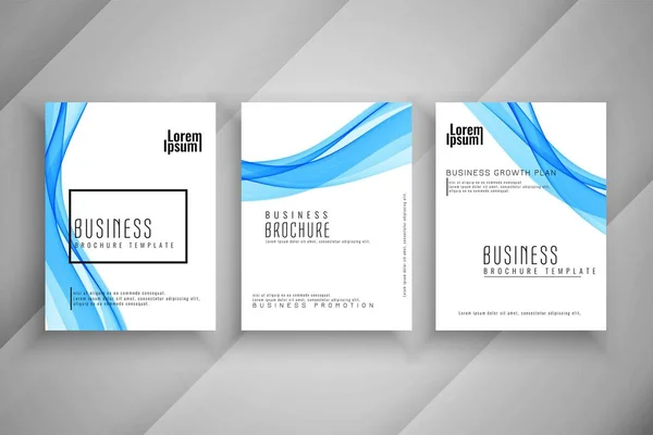 Abstract Business Brochure Modern Template Set — Stock Vector