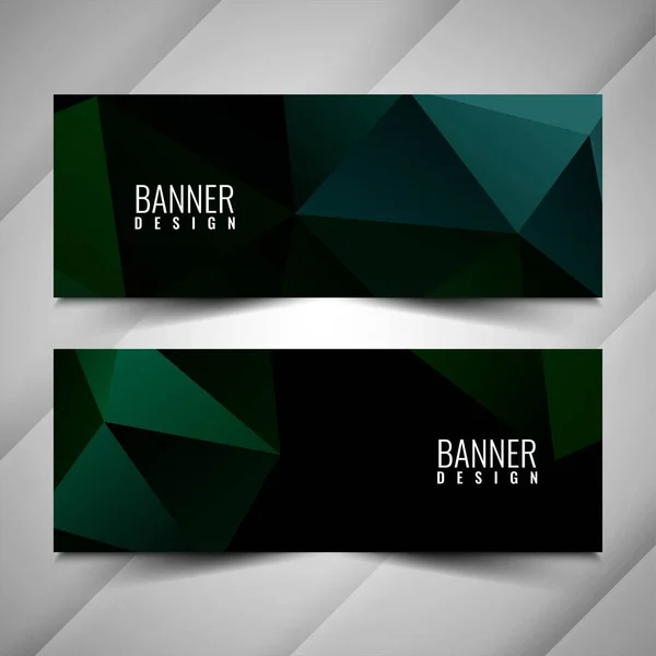 Stylish Geometric Modern Banners Set — Stock Vector